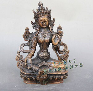 尼泊爾銅佛像 銅鎏金綠度母二十一度母唐卡寶瓶密宗銅佛像白度母