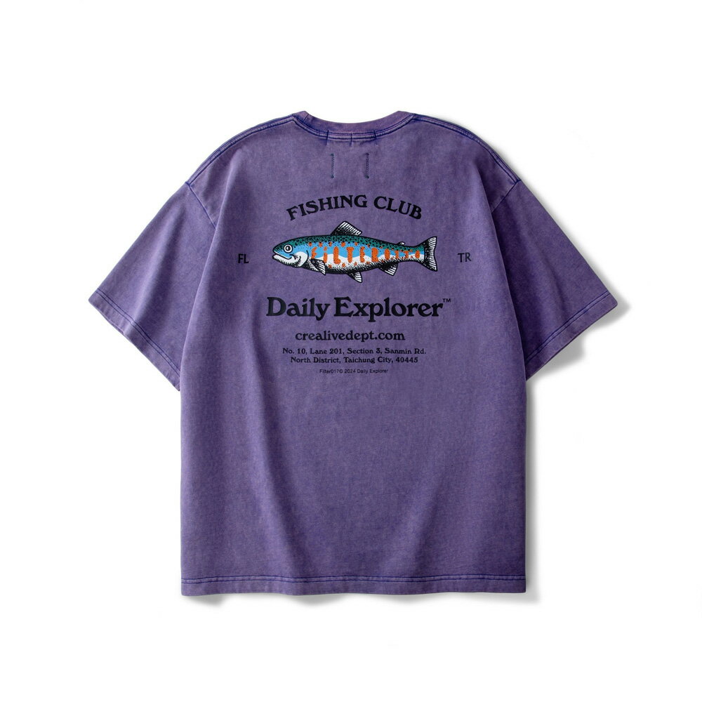 【全館滿額折】 Filter017Daily Exploer™ Fishing Club Washed Tee 紫 日常探尋者系列-釣魚俱樂部洗舊短袖 H7076【新竹皇家】