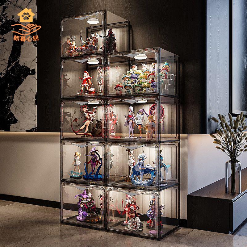 免運 手辦展示架 收納櫃 展示櫃 展示盒 手辦展示櫃樂高模型高達玩具透明防塵收納置物架盲盒加厚陳列櫃子 工廠直銷syqh
