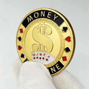 Money Machine撲克牌幸運紀念章 籌碼壓牌器幸運幣挑戰幣收藏