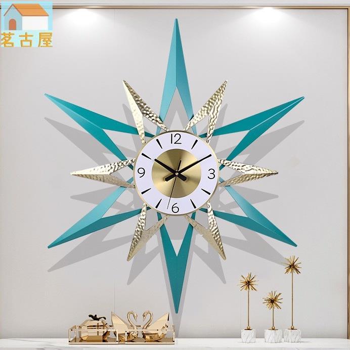 歐式創意牆上裝飾時鐘掛鐘 家居生活靜音鐘錶 鐵藝數字掛表