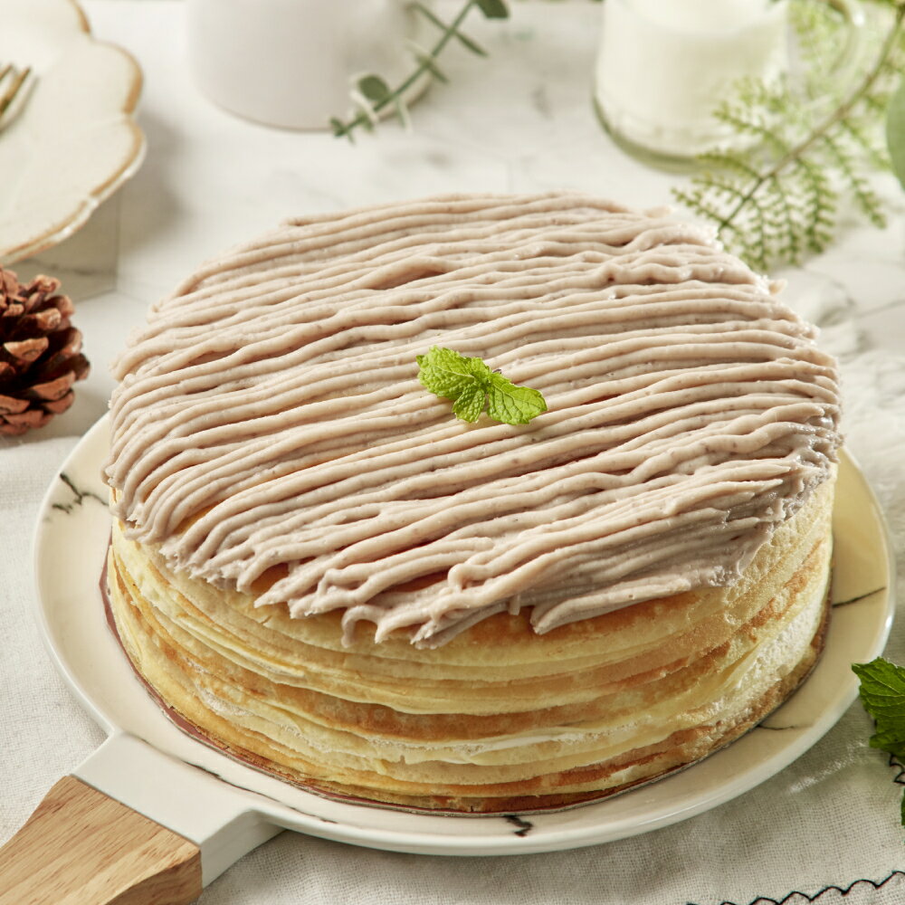 6寸日式手工現作芋泥千層派 / Taro Mille-Crêpe Cake	【奶蛋素】 0