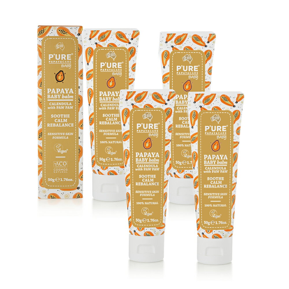 【澳洲 Pure Papayacare】木瓜嬰兒萬用軟膏含金盞花(4入組 50g/條)