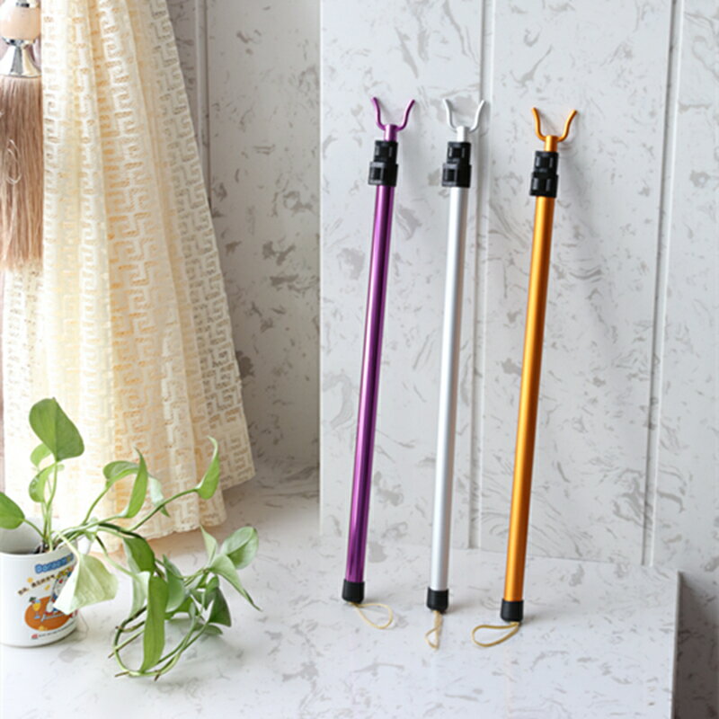 伸縮杆 曬衣桿 掛衣桿 晾衣桿丫叉晾衣叉伸縮架挑撐桿隱形晾窗台晾衣桿服裝店挑衣不鏽鋼『ZW7935』