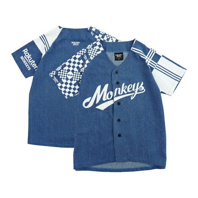 Monkeys拼接丹寧球衣