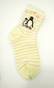 【震撼精品百貨】Pingu 企鵝家族 襪子-黃白條 震撼日式精品百貨