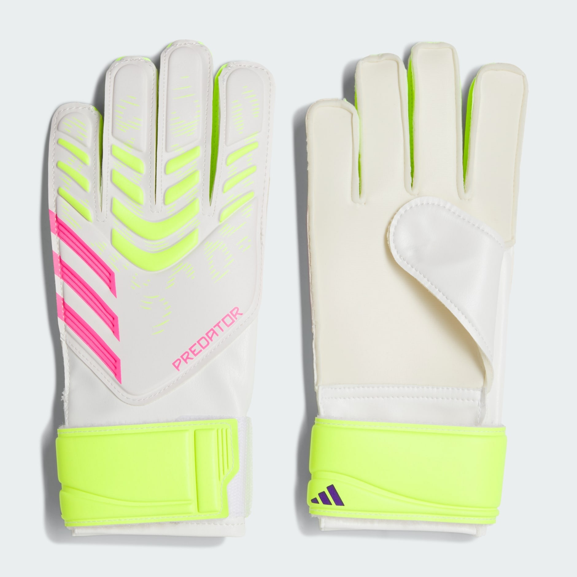 ADIDAS JH3812 PRED GL TRN J 足球手套 守門員手套 分尺寸 白/檸檬粉紅【iSport愛運動】