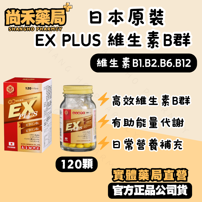 【免運】日本原裝 EX PLUS 維生素B群｜B1 B2 B6 B12 複方｜促進能量代謝・營養補給｜120錠