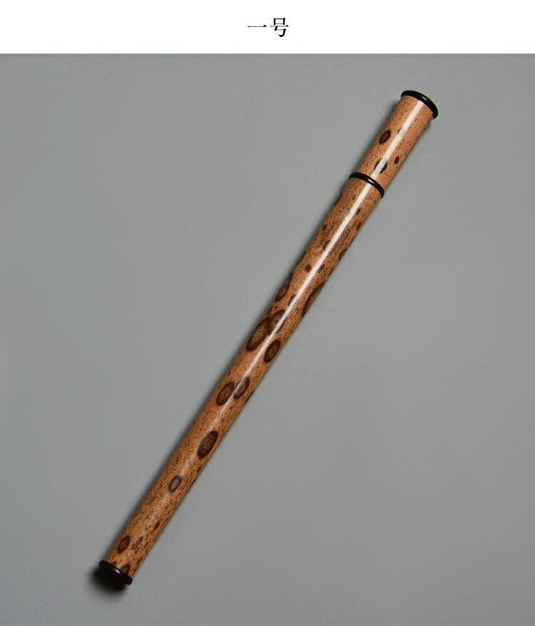 特選精美花紋天然梅鹿竹鑲黑檀木香筒竹線香筒香道竹罐沉香桶盒| 協貿