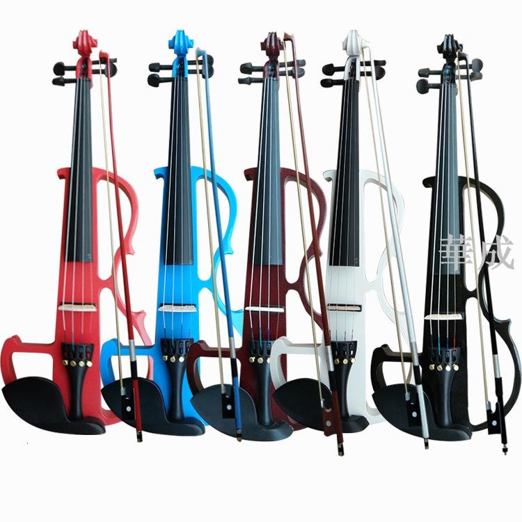 小提琴 高檔黑色手工閃光 電子小提琴 初學者演奏 電聲小提琴樂器