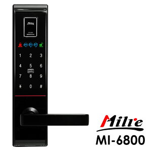 【促銷】Milre 美樂 四合一密碼/指紋/卡片/鑰匙智能電子門鎖(MI-6800)(黑色)(附基本安裝)