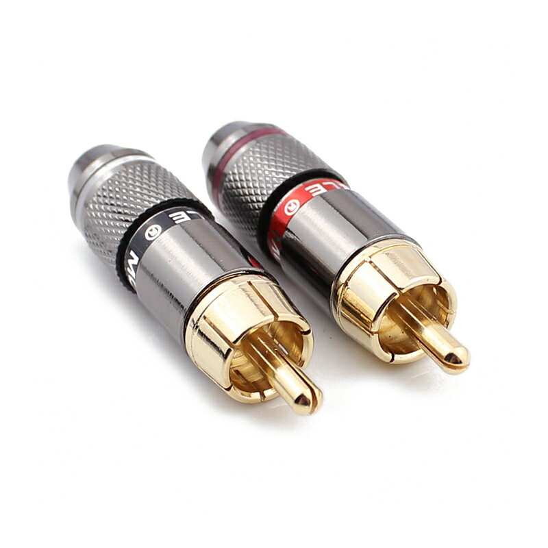 原裝進口 高品質鍍金RCA蓮花插頭發燒音頻信號線接頭HiFi音響端子