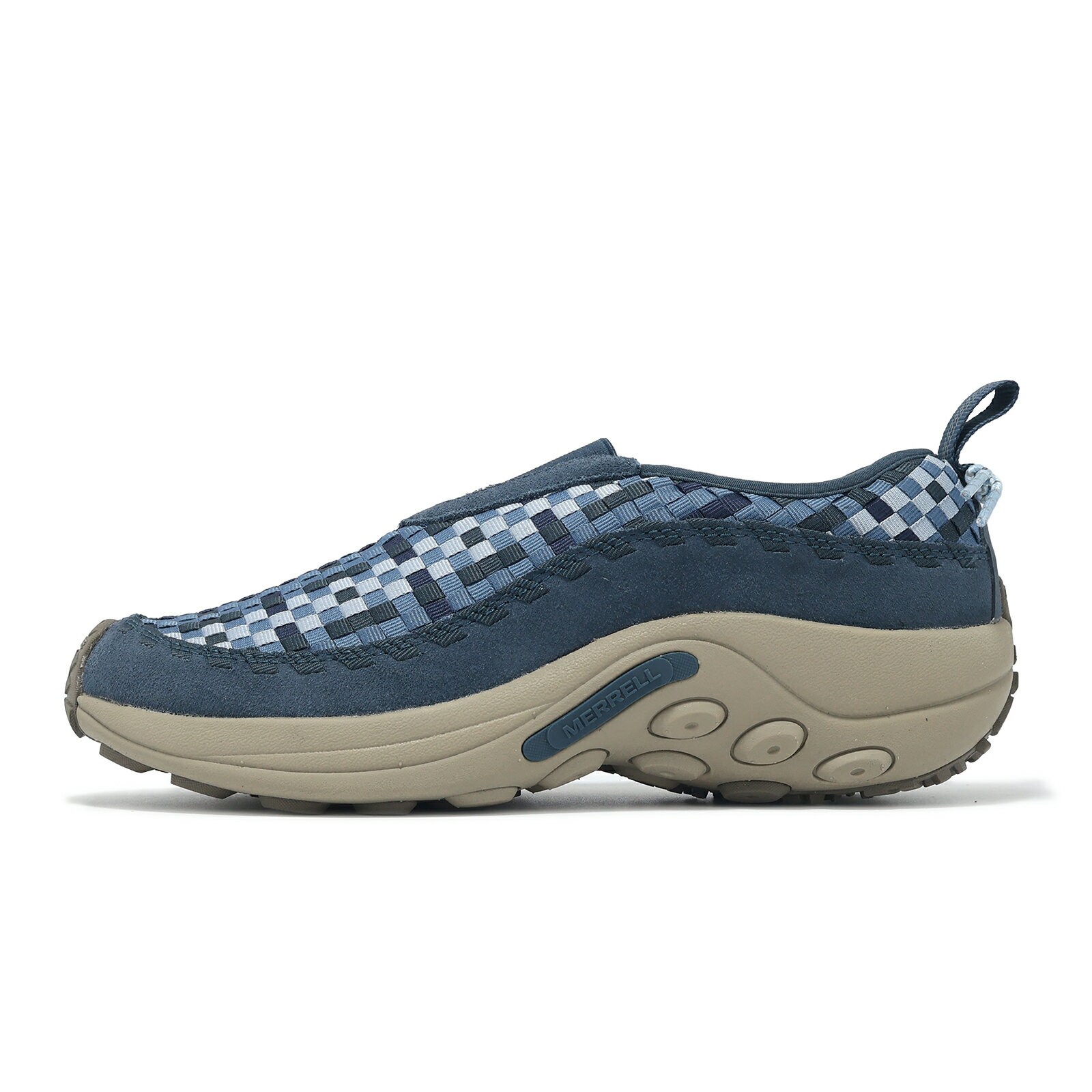 Merrell 休閒鞋 Jungle Moc EVO Woven SE 1TRL 男鞋 藍 編織 麂皮 懶人鞋 ML006939