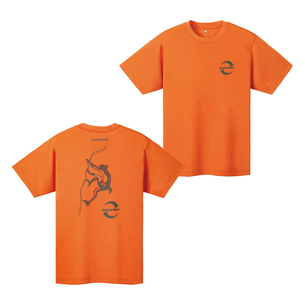 ├登山樂┤日本mont-bell 中性款 WIC.T GANPEKI 岩壁短袖排汗T恤 # 1114476 橘