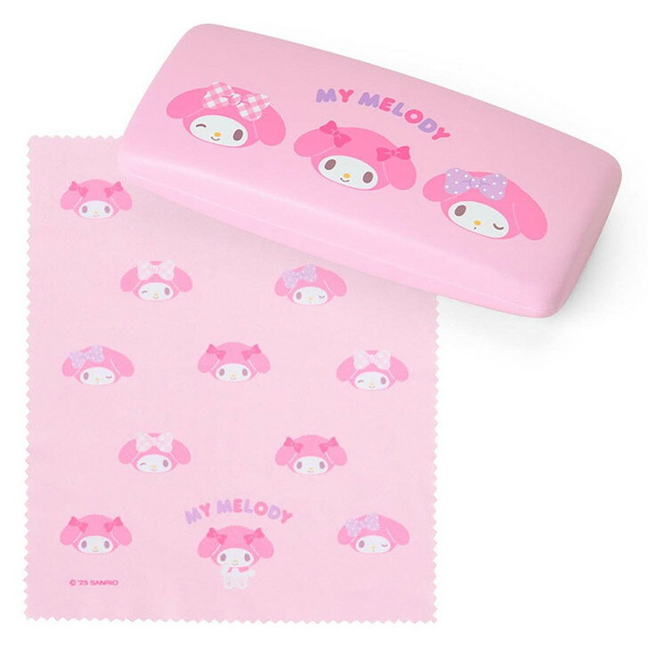 【震撼精品百貨】My Melody 美樂蒂~日本SANRIO三麗鷗 美樂蒂硬質眼鏡盒附擦拭布-表情款*10515