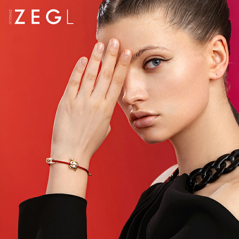 ZEGL設計師本命年禮品紅繩牛手鏈女手繩手飾品送女生首飾生日禮物