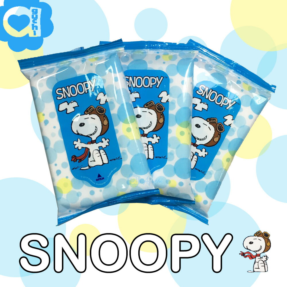 ☆Snoopy☆史努比攜帶型柔濕巾/濕紙巾(10抽X3包) 【亞古奇 Aguchi】