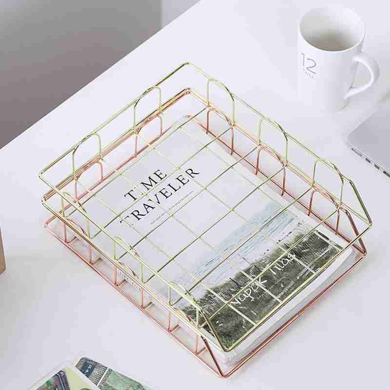 File shelf Storage Office Desk Organizer Iron Grid Office Su