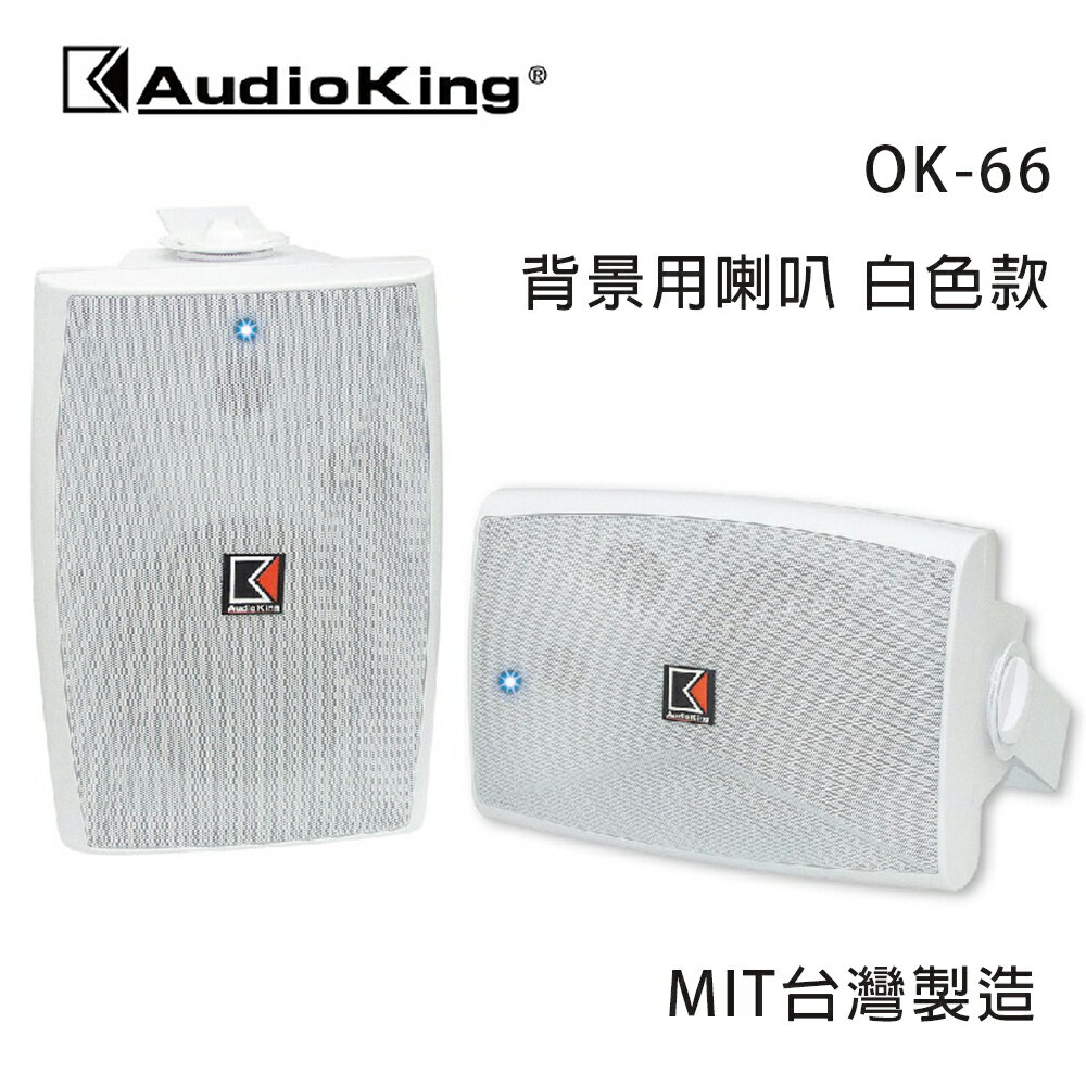 【澄名影音展場】AudioKing 台灣撼聲 OK-66 背景用喇叭/白色款/對 MIT台灣製造