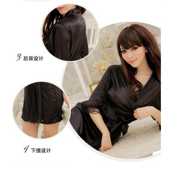 浴袍 性感罩衫 冰絲罩衫 冰絲睡衣 性感睡衣 情趣睡衣 居家睡衣 連身睡衣 吊帶睡衣 居家服 櫻桃嚴選 2