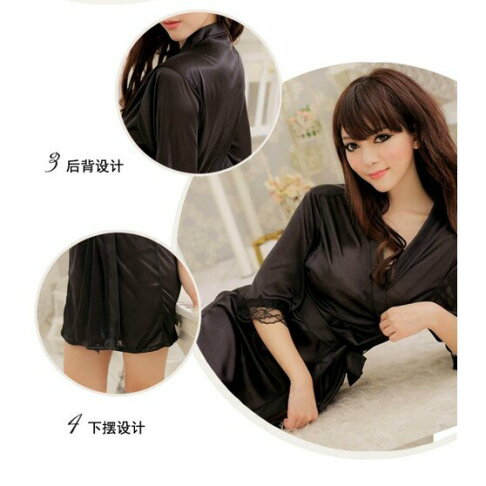 浴袍 性感罩衫 冰絲罩衫 冰絲睡衣 性感睡衣 情趣睡衣 居家睡衣 連身睡衣 吊帶睡衣 居家服 櫻桃嚴選 2