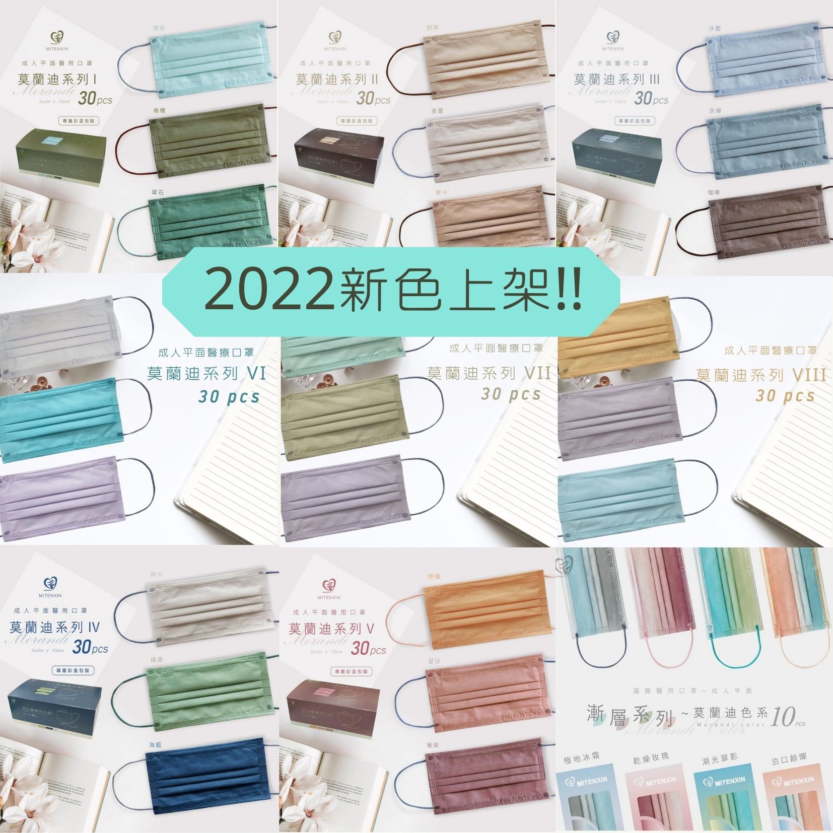 實體藥局✅ 盛籐 天心 醫療口罩 漸層系列 莫蘭迪 醫用口罩 MD雙鋼印 成人口罩 平面口罩 成人立體