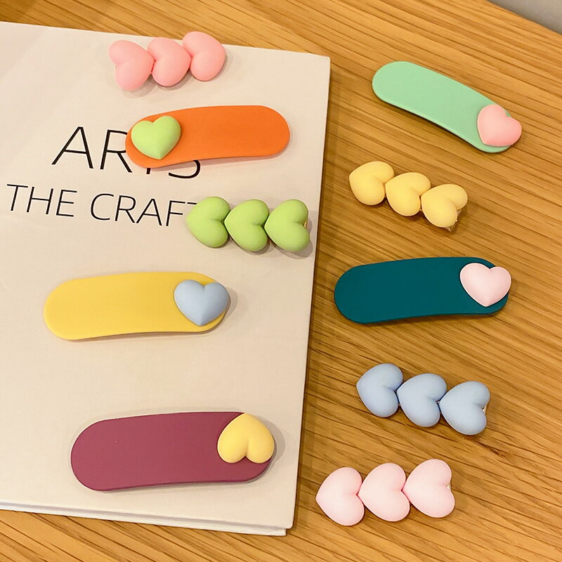 髮夾 邊夾 抓夾 愛心髮夾女側邊瀏海髮卡可愛日系兒童寶寶碎髮小夾子頭飾彩色bb夾『ZW6515』