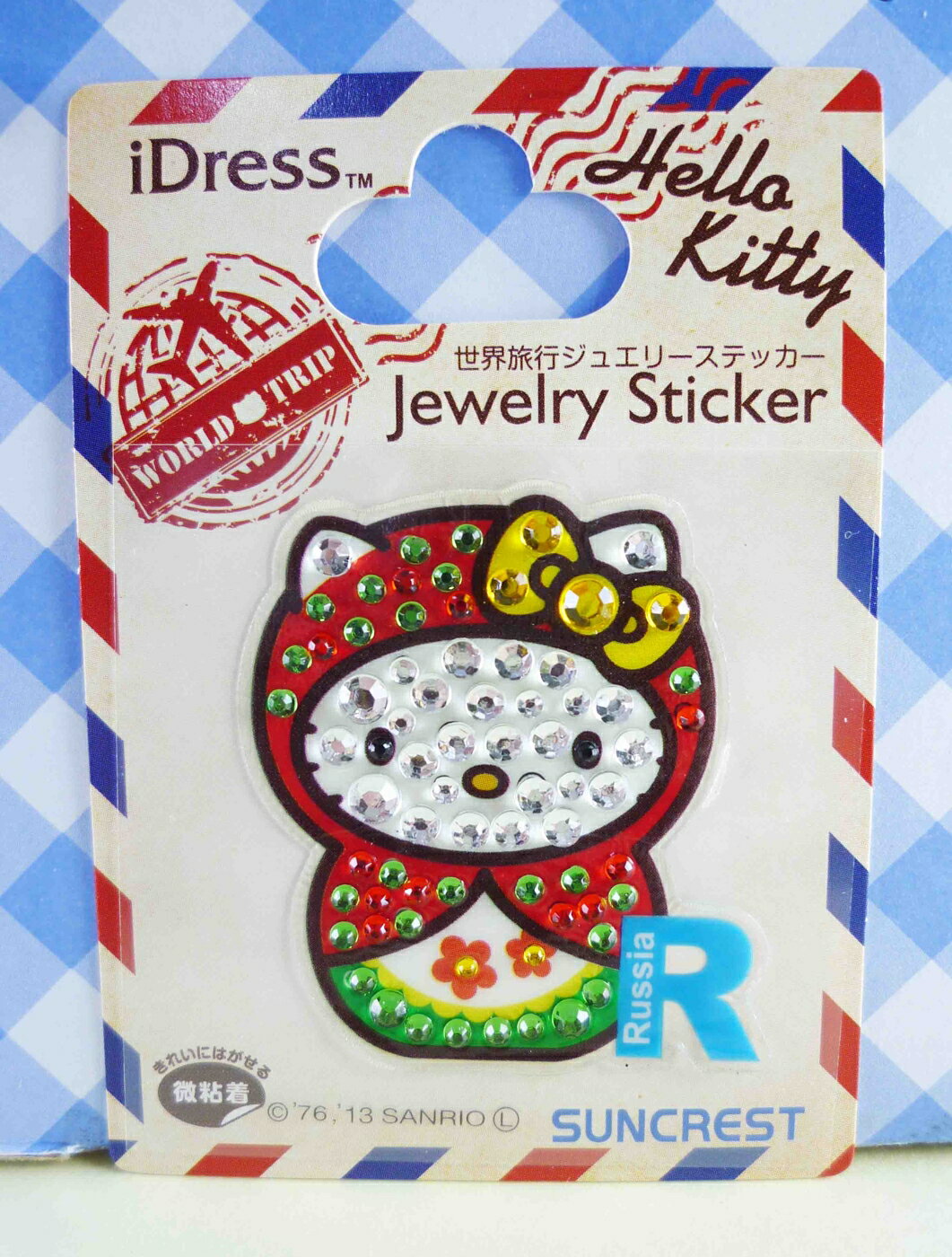 【震撼精品百貨】Hello Kitty 凱蒂貓 KITTY鑽貼紙-地球村系列-俄羅斯娃娃 震撼日式精品百貨