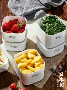 優購生活 日本進口上班族飯盒微波爐加熱便當盒冰箱專用水果收納塑料保鮮盒
