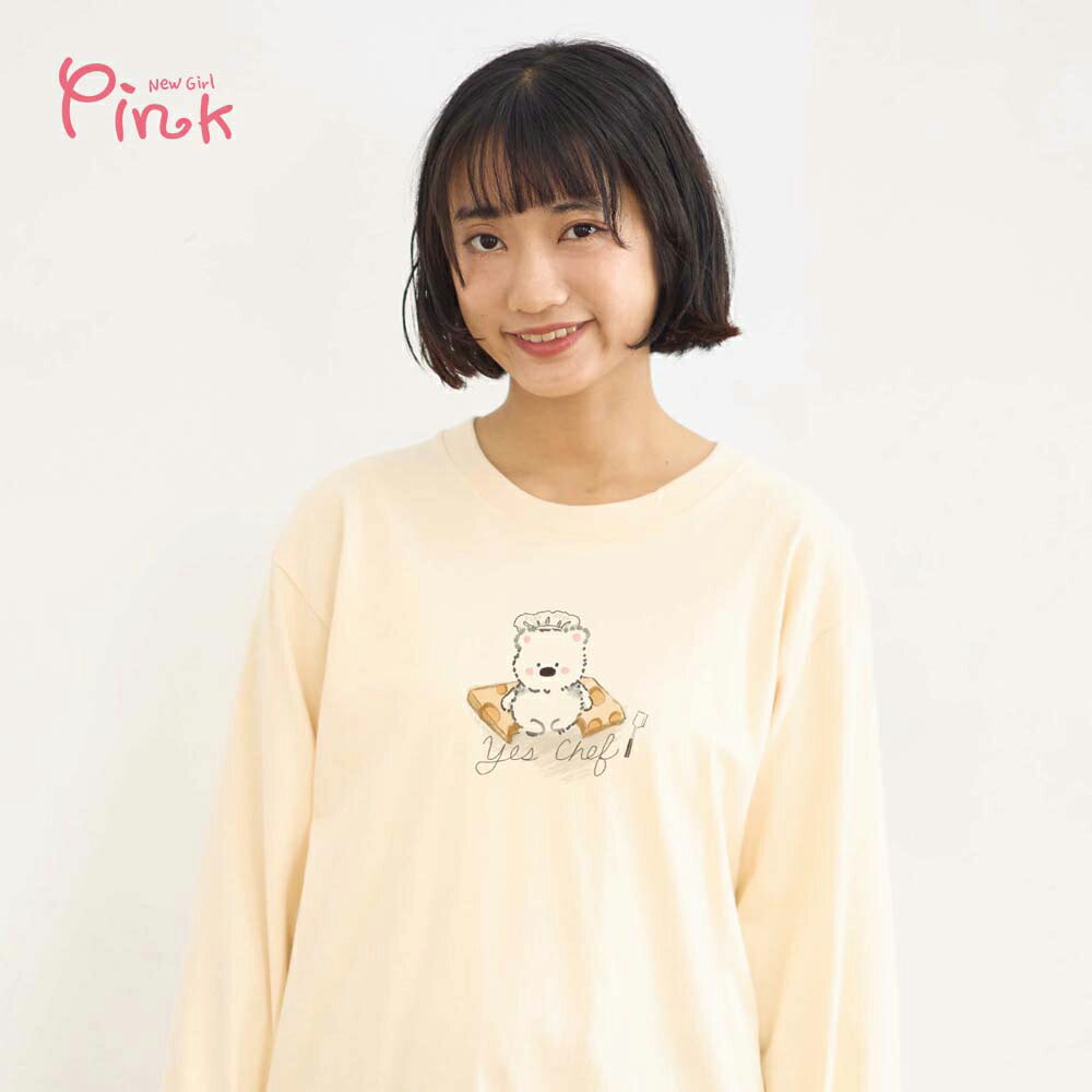 Pink*北歐起司白熊長袖T恤 Z2312BD
