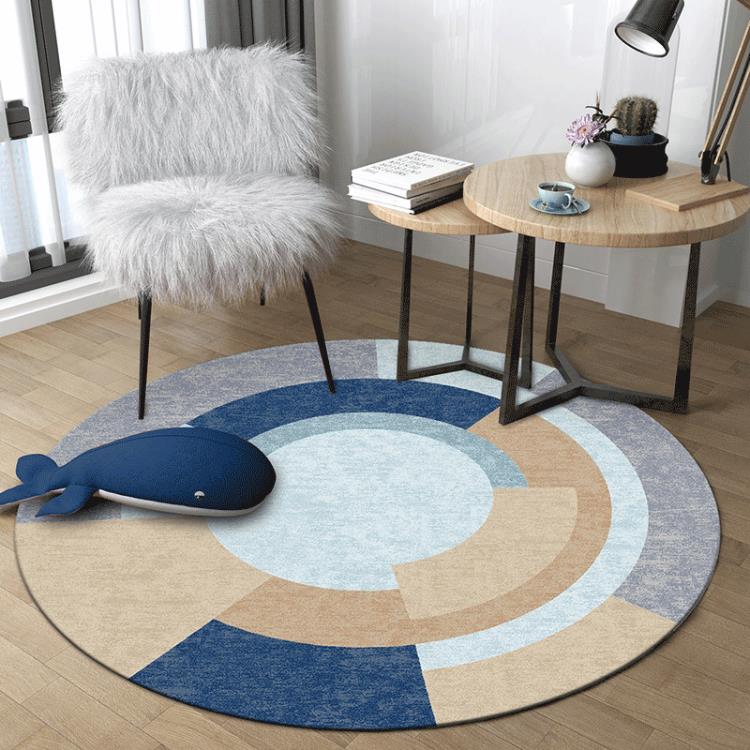 圓形地毯現代簡約北歐吊籃墊圓形地墊電腦椅墊轉椅墊臥室床邊地毯 領券更優惠