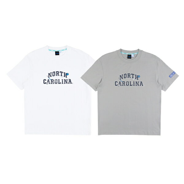 【滿額現折300】NCAA 短T 北卡羅來納 白 灰 球類印花 LOGO 涼感 短袖 T恤 中性 74251007-