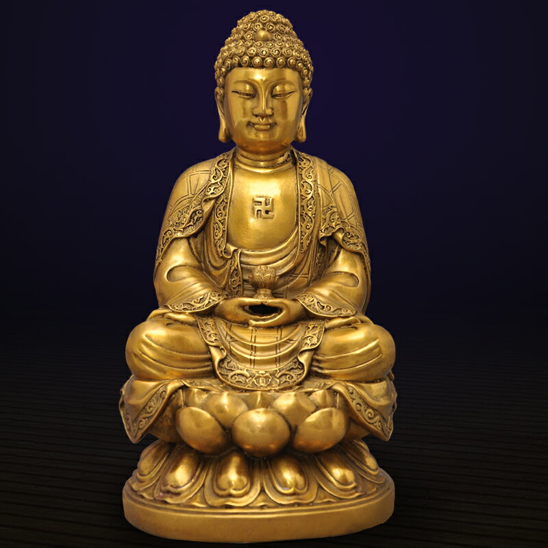 黃銅釋迦牟尼佛擺件如來佛祖佛陀佛教創始人居家供奉佛像佛教用品