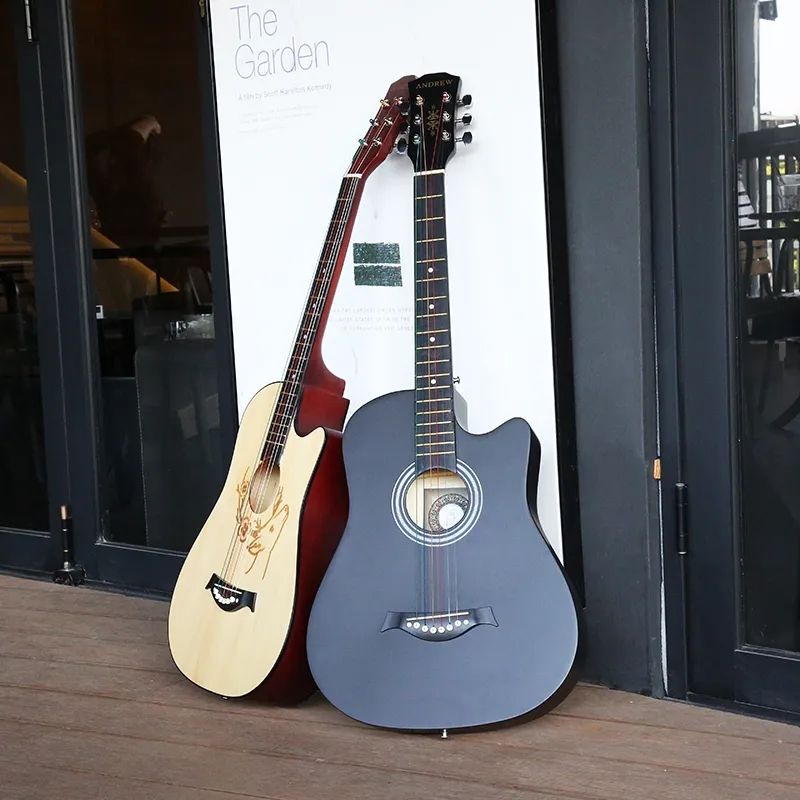 木吉他初學者38寸民謠單板吉他男女學生新手入門練習成人吉他樂器 0