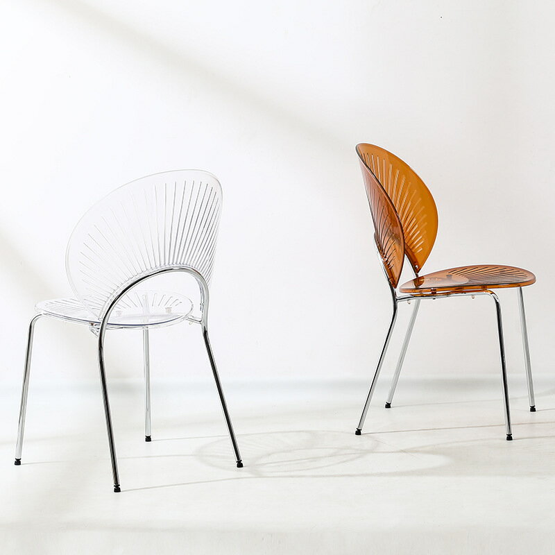 設計師家用貝殼椅子INS網紅民宿酒店咖啡餐椅簡約靠背凳子休閒椅