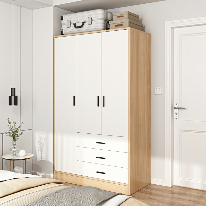 衣柜家用臥室簡約現代小戶型出租房用儲物柜簡易組裝實木質大衣櫥