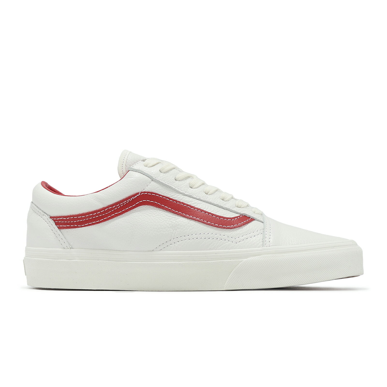 Vans 休閒鞋 Old Skool 男鞋 女鞋 白 紅 皮革 小白鞋 復古 百搭 VN000CP5BDU #雙12限定 1