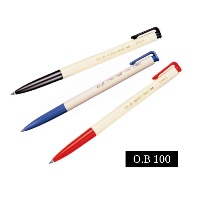 【史代新文具】O.B 100 0.7mm 自動原子筆 (藍色/黑色/紅色)