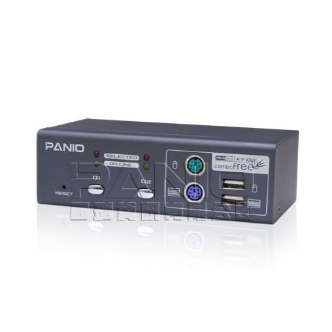 PANIO 電腦切換器 【KF02】 2埠 混接式 KVM Switches 筆電也適用 新風尚潮流