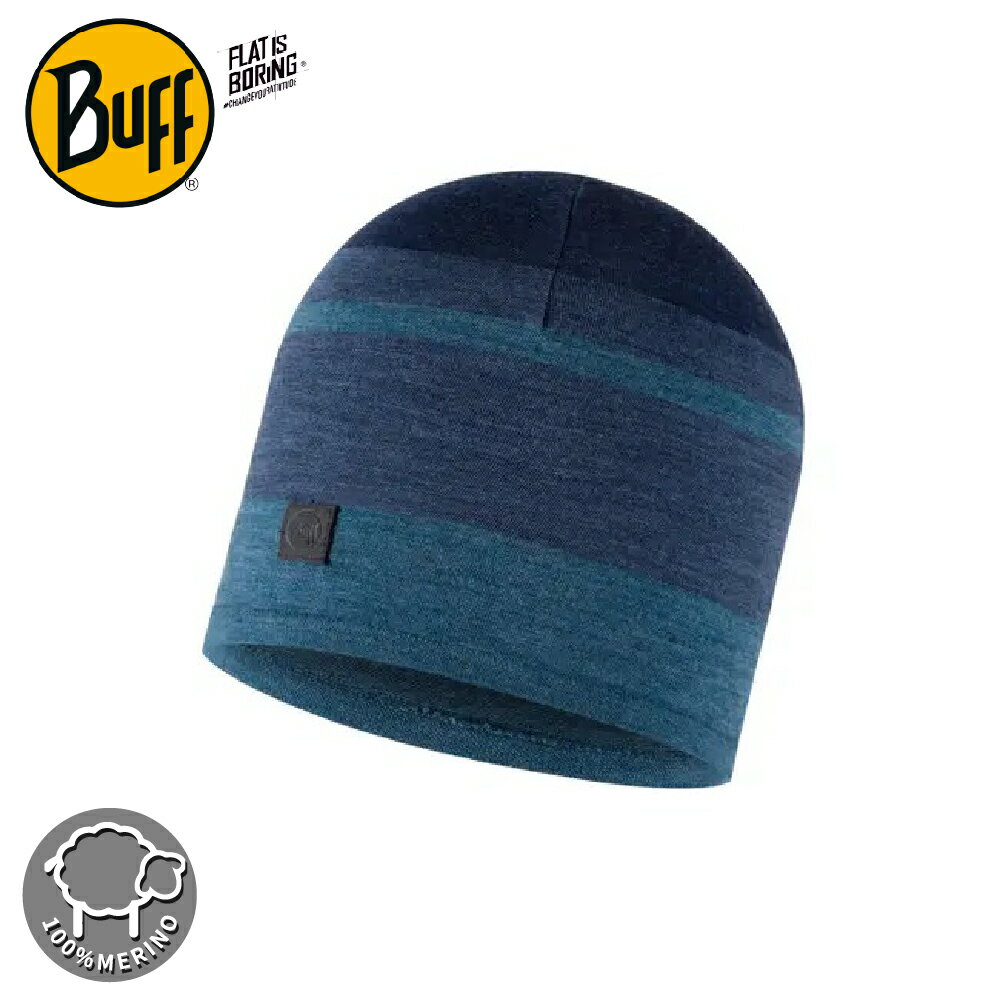 【BUFF 西班牙 舒適繽紛 205 gsm美麗諾羊毛帽《單寧灰藍》】130221/保暖帽/針織帽/毛線帽/休閒帽