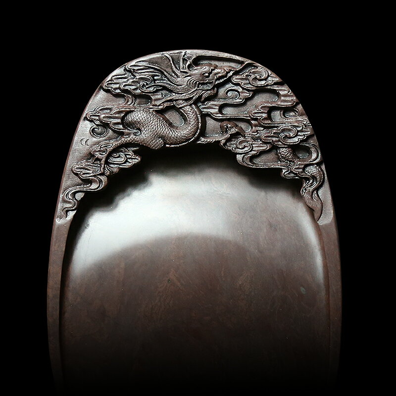 旧家蔵出『清 老坑端渓硯 福在眼前端渓硯 高ヨウ銘』書