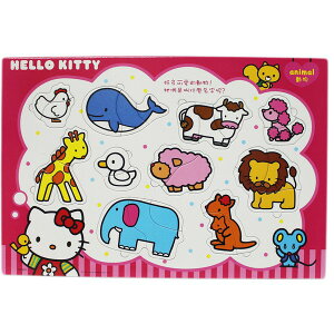 8開 Hello Kitty凱蒂貓 嵌入版可愛的動物拼圖 世一C678031/一個入(促120) IQ益智嵌入版幼兒拼圖 MIT製