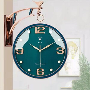 北極星雙面掛鐘 客廳家用高檔鐘錶 北歐輕奢 創意兩面 靜音時鐘 上檔次
