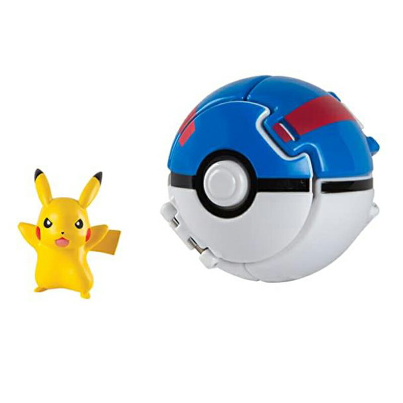 [9美國直購] Pokemon 精靈寶可夢 皮卡丘動作公仔玩具 Throw N Pop Great Ball with Pikachu Action Figure Toy Set