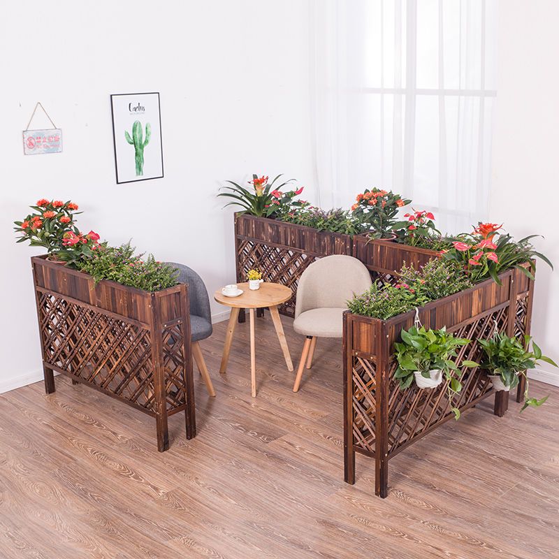 【最低價】【公司貨】防腐木隔斷花架木制戶外陽臺綠植花盆架餐廳客廳簡約家用花槽架 1