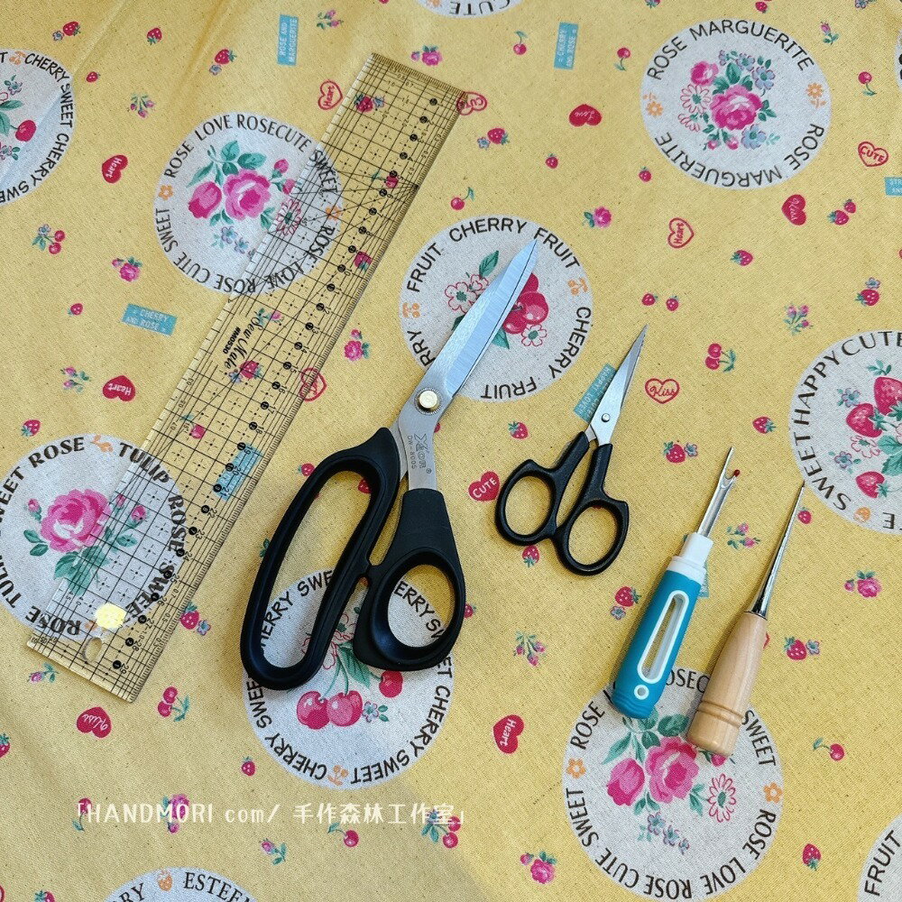 手作森林【新手工具五件組-贈車線】台灣製 簡易新手包 工具組 布剪 線剪 拆線器 錐子 定規尺 sew mate