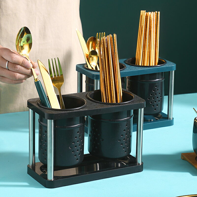 筷子收納盒廚房筷子簍筷籠輕奢置物架家用瀝水桶筷筒家庭2021新款
