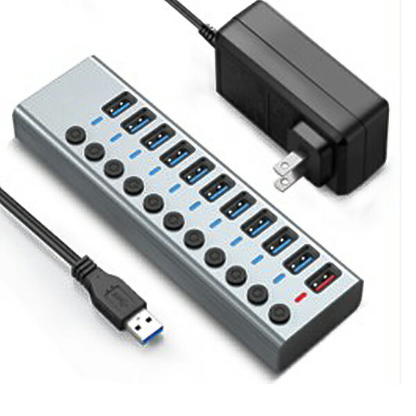 工業級 群控 獨立開關 多孔 USB HUB 集線器 多工 傳輸 充電 擴充 分線器 iPhone 安卓 手機 『無名』 T02102 3