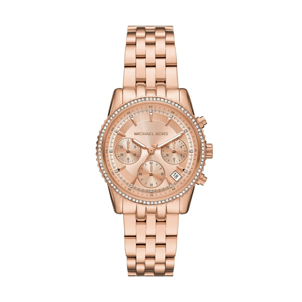 送禮首選★Michael Kors RITZ系列簡約時尚玫瑰金三眼女錶 手錶(MK7531)  附提袋【全館滿額折價★APP下單點數4倍送】線上購買享_實體門市同步服務