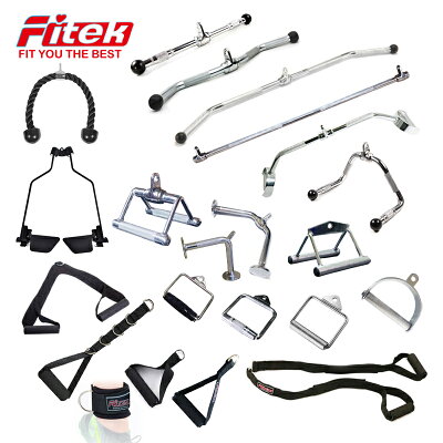 健身重訓配件-滑輪機配件/Cable機配件/飛鳥機/龍門架配件 下拉把手 V型把手 單手拉把 划船把手 高拉桿 D型拉環【Fitek健身網】